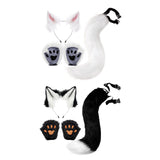 Maxbell 4xCat Costume Animal Cosplay Kitten Plush Ears Furry Fancy Dress up White