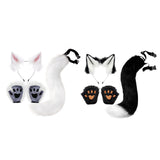 Maxbell 3xCat Costume Animal Cosplay Kitten Plush Ears Furry Fancy Dress up White