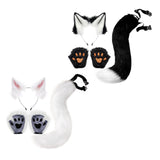 Maxbell 3xCat Costume Animal Cosplay Kitten Plush Ears Furry Fancy Dress up White