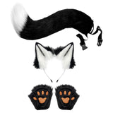 Maxbell 3xCat Costume Animal Cosplay Kitten Plush Ears Furry Fancy Dress up Black