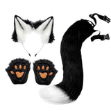 Maxbell 3xCat Costume Animal Cosplay Kitten Plush Ears Furry Fancy Dress up Black