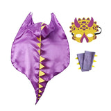 Maxbell 3xDragon Clothing Trick or Treating Cape Cosplay Cartoon for Halloween Gifts Purple