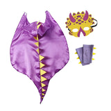 Maxbell 2xDragon Clothing Trick or Treating Cape Cosplay Cartoon for Halloween Gifts Purple