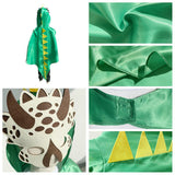Maxbell 2xDragon Clothing Trick or Treating Cape Cosplay Cartoon for Halloween Gifts Green