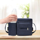 Maxbell Portable Storage Bag Cup Holder Bottle Diaper Baby Toy Stroller Organizer Blue