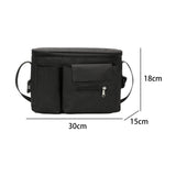 Maxbell Portable Storage Bag Cup Holder Bottle Diaper Baby Toy Stroller Organizer Black