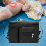 Maxbell Portable Storage Bag Cup Holder Bottle Diaper Baby Toy Stroller Organizer Black