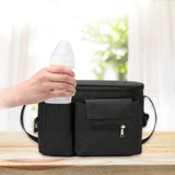 Maxbell Portable Storage Bag Cup Holder Bottle Diaper Baby Toy Stroller Organizer Black