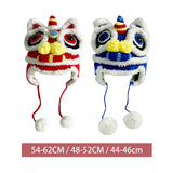 Maxbell Tradition Hat Chinese Style Warm Crochet with Pom Autumn and Winter red adult