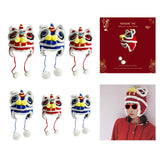 Maxbell Tradition Hat Chinese Style Warm Crochet with Pom Autumn and Winter red adult