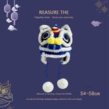 Maxbell Tradition Hat Chinese Style Warm Crochet with Pom Autumn and Winter blue adult
