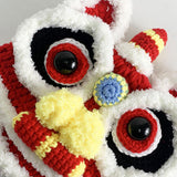 Maxbell Tradition Hat Chinese Style Warm Crochet with Pom Autumn and Winter baby red