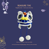 Maxbell Tradition Hat Chinese Style Warm Crochet with Pom Autumn and Winter blue baby