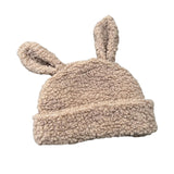 Maxbell Cartoon Women Hat Plush Outdoor Rabbit Ear Slouchy Hat Winter Warm khaki