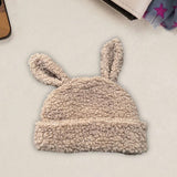Maxbell Cartoon Women Hat Plush Outdoor Rabbit Ear Slouchy Hat Winter Warm khaki
