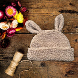 Maxbell Cartoon Women Hat Plush Outdoor Rabbit Ear Slouchy Hat Winter Warm khaki