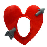 Maxbell 4xRed Heart Hat Headgear Photo Props Head Warm Cover for Adults Party Holiday
