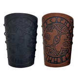 Maxbell 3xArm Bracer Medieval PU Leather Wrist Guard Wristband for Larp Black