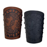 Maxbell 4xArm Bracer Medieval PU Leather Wrist Guard Wristband for Larp Black