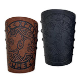 Maxbell 4xArm Bracer Medieval PU Leather Wrist Guard Wristband for Larp Black