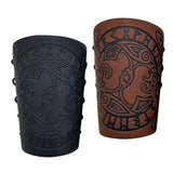 Maxbell 2xArm Bracer Medieval PU Leather Wrist Guard Wristband for Larp Black