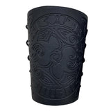 Maxbell 3xArm Bracer Medieval PU Leather Wrist Guard Wristband for Larp Black