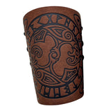 Maxbell 2xArm Bracer Medieval PU Leather Wrist Guard Wristband for Larp Brown