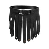 Maxbell 3xMedieval Fringe Tassel Belt Skirts Costume Accessories Cosplay Short Dress Black