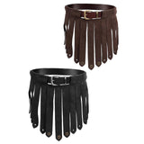 Maxbell 2xMedieval Fringe Tassel Belt Skirts Costume Accessories Cosplay Short Dress Black