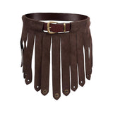 Maxbell 4xMedieval Fringe Tassel Belt Skirts Costume Accessories Cosplay Short Dress Brown