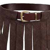 Maxbell 4xMedieval Fringe Tassel Belt Skirts Costume Accessories Cosplay Short Dress Brown