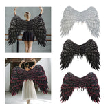 Maxbell 2xNon Woven Fabric Angel Wings Mardi Gras Halloween Cosplay Costume Props White