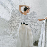 Maxbell 5xNon Woven Fabric Angel Wings Mardi Gras Halloween Cosplay Costume Props White