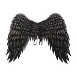Maxbell 2xNon Woven Fabric Angel Wings Mardi Gras Halloween Cosplay Costume Props Black