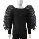 Maxbell 2xNon Woven Fabric Angel Wings Mardi Gras Halloween Cosplay Costume Props Black