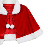 Maxbell 4xRed Velvet Cape Dress up Christmas Costume Cloak for Carnival Xmas Supplies Adult