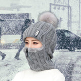 Maxbell Women Winter Hat Scarf beanie Caps Girls Headwear Knitted for Skiing Hiking Gray - Aladdin Shoppers