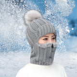 Maxbell Women Winter Hat Scarf beanie Caps Girls Headwear Knitted for Skiing Hiking Gray - Aladdin Shoppers