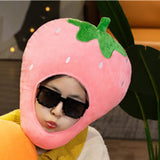 Maxbell 3xSoft Strawberry Hat Decor Cartoon Headgear for Holiday Halloween Party