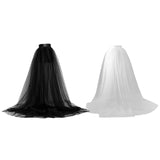 Maxbell 3xWomen Tulle Tutu Long Skirt Lace up Solid Color for Party Cosplay Evening white