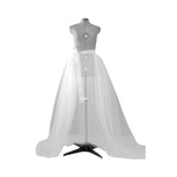 Maxbell 2xWomen Tulle Tutu Long Skirt Lace up Solid Color for Party Cosplay Evening white