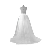Maxbell 3xWomen Tulle Tutu Long Skirt Lace up Solid Color for Party Cosplay Evening white