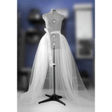 Maxbell 2xWomen Tulle Tutu Long Skirt Lace up Solid Color for Party Cosplay Evening white