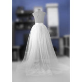 Maxbell 2xWomen Tulle Tutu Long Skirt Lace up Solid Color for Party Cosplay Evening white