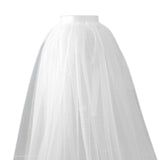 Maxbell 2xWomen Tulle Tutu Long Skirt Lace up Solid Color for Party Cosplay Evening white