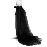 Maxbell 3xWomen Tulle Tutu Long Skirt Lace up Solid Color for Party Cosplay Evening black