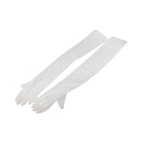 Maxbell 2xBridal Gloves Full Finger with Rhinestones Mesh Opera Gloves for Accessories