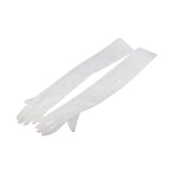 Maxbell 2xBridal Gloves Full Finger with Rhinestones Mesh Opera Gloves for Accessories