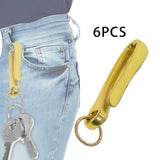 Maxbell 2x6Pcs Japanese Fish Hook Keychain Belt Clip Purse Wallet Holder Key Aureate