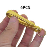 Maxbell 2x6Pcs Japanese Fish Hook Keychain Belt Clip Purse Wallet Holder Key Aureate